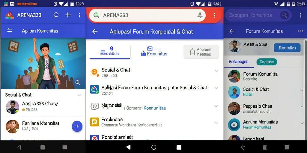 Tampilan antarmuka utama aplikasi Forum Komunitas ARENA333.