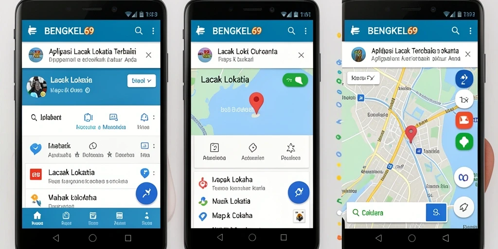 Antarmuka BENGKEL69 yang menampilkan fungsi Lacak Lokasi.