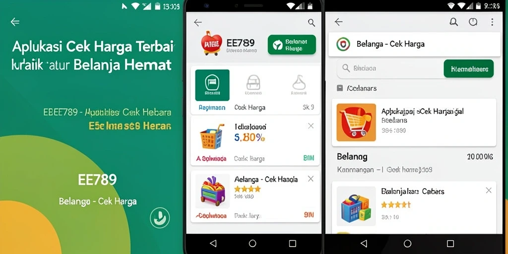 Antarmuka aplikasi EE789 yang menunjukkan fungsi Cek Harga.