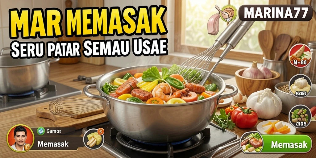 Tampilan antarmuka game Memasak yang menarik dan interaktif.