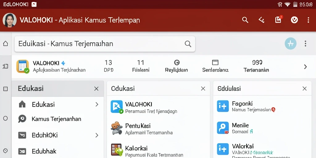 Antarmuka pengguna aplikasi VALOHOKI yang informatif dan menarik.